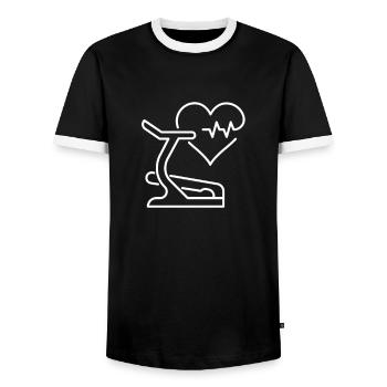 Krafttraining Fitnessstudio fitness sport Training - Männer Kontrast-T-Shirt - Schwarz/Weiß - Vorne - AI Model Female 172 light (172cm) & AI Model Male 178 light (178cm)
