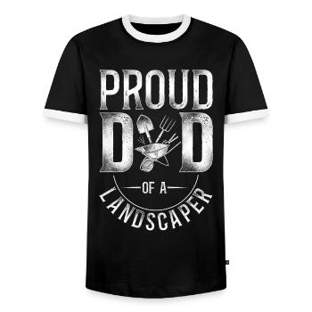 Landscaper Landscaping Landscape - Men's Ringer Shirt - black/white - Front - AI Model Female 172 light (172cm) & AI Model Male 178 light (178cm)