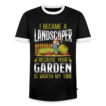 Landscaper Landscaping Landscape - Männer Kontrast-T-Shirt - Schwarz/Weiß - Vorne - AI Model Female 172 light (172cm) & AI Model Male 178 light (178cm)