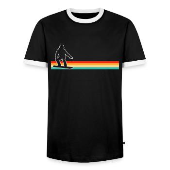 Snowboarding Retro - Männer Kontrast-T-Shirt - Schwarz/Weiß - Vorne - AI Model Female 172 light (172cm) & AI Model Male 178 light (178cm)