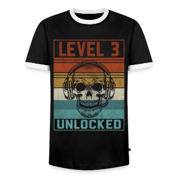 3ème anniversaire du joueur - T-shirt contrasté Homme - noir/blanc - Devant - AI Model Female 172 light (172cm) & AI Model Male 178 light (178cm)