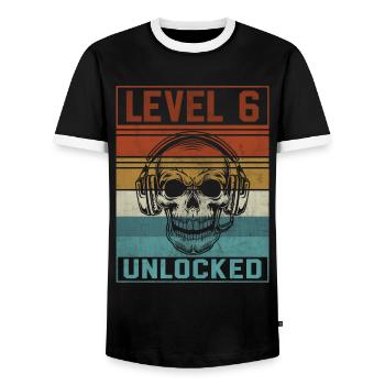 6e anniversaire du joueur - T-shirt contrasté Homme - noir/blanc - Devant - AI Model Female 172 light (172cm) & AI Model Male 178 light (178cm)