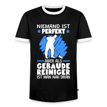 Gebäudereiniger sind perfekt Fensterputzer - Männer Kontrast-T-Shirt - Schwarz/Weiß - Vorne - AI Model Female 172 light (172cm) & AI Model Male 178 light (178cm)
