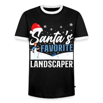 Landscaper Landscaping Landscape - Men's Ringer Shirt - black/white - Front - AI Model Female 172 light (172cm) & AI Model Male 178 light (178cm)