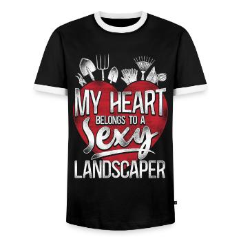 Landscaper Landscaping Landscape - Männer Kontrast-T-Shirt - Schwarz/Weiß - Vorne - AI Model Female 172 light (172cm) & AI Model Male 178 light (178cm)