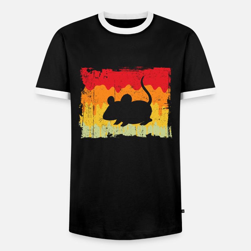 Mouse Retro - Men's Ringer Shirt - black/white