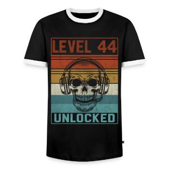 44e anniversaire du joueur - T-shirt contrasté Homme - noir/blanc - Devant - AI Model Female 172 light (172cm) & AI Model Male 178 light (178cm)