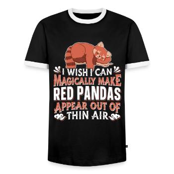 Chat Ours Panda Rouge - T-shirt contrasté Homme - noir/blanc - Devant - AI Model Female 172 light (172cm) & AI Model Male 178 light (178cm)