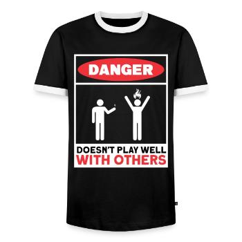 Antisocial Introvert Hate People - Männer Kontrast-T-Shirt - Schwarz/Weiß - Vorne - AI Model Female 172 light (172cm) & AI Model Male 178 light (178cm)