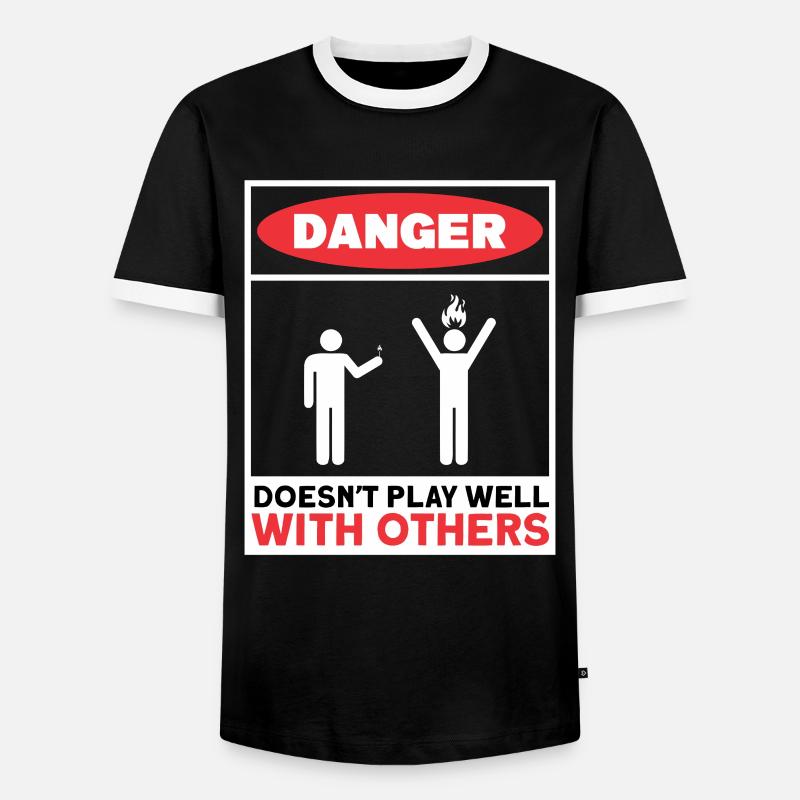 Antisocial Introvert Hate People - Men's Ringer Shirt - black/white