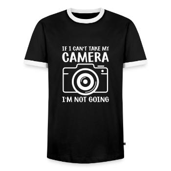 Kamera Fotograf Spruch fotografieren Fotografie - Männer Kontrast-T-Shirt - Schwarz/Weiß - Vorne - AI Model Female 172 light (172cm) & AI Model Male 178 light (178cm)