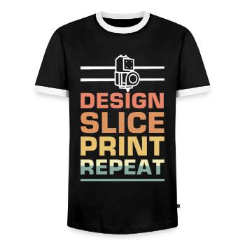 3D-Drucker Druckmaschine Technik Technologie Hobby - Männer Kontrast-T-Shirt - Schwarz/Weiß - Vorne - AI Model Female 172 light (172cm) & AI Model Male 178 light (178cm)