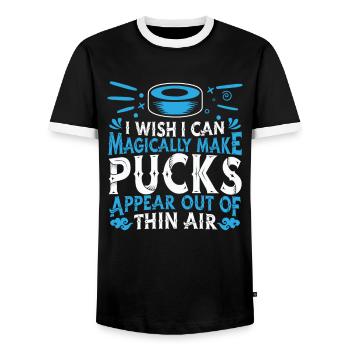 Hockey sur glace Équipe de joueurs de hockey sur glace - T-shirt contrasté Homme - noir/blanc - Devant - AI Model Female 172 light (172cm) & AI Model Male 178 light (178cm)