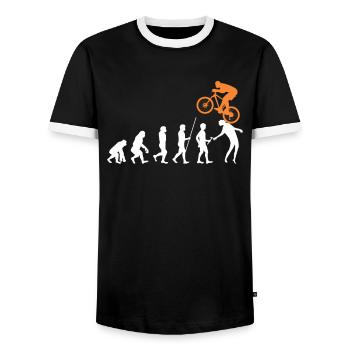 VTT Evolution Bike Free Ride - T-shirt contrasté Homme - noir/blanc - Devant - AI Model Female 172 light (172cm) & AI Model Male 178 light (178cm)
