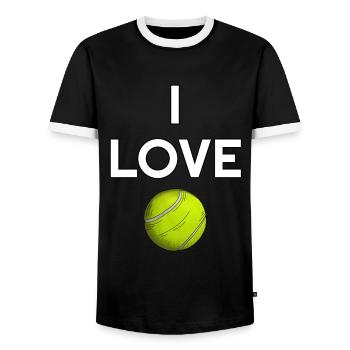 J’adore les fans d’entraînement de club de tennis de tennis - T-shirt contrasté Homme - noir/blanc - Devant - AI Model Female 172 light (172cm) & AI Model Male 178 light (178cm)