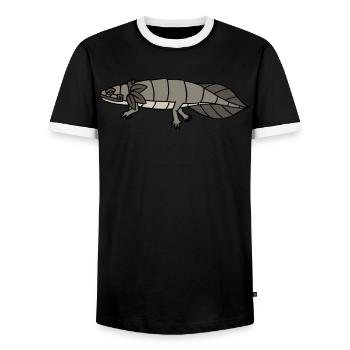 Quetzalcoatl Axolotl Aztecs Maya Ancient Inca Gesc - Men's Ringer Shirt - black/white - Front - AI Model Female 172 light (172cm) & AI Model Male 178 light (178cm)