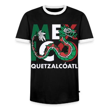 Quetzalcoatl Azteken Maya Inka Tolteken Geschenk - Männer Kontrast-T-Shirt - Schwarz/Weiß - Vorne - AI Model Female 172 light (172cm) & AI Model Male 178 light (178cm)
