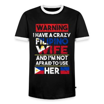 Philippines Filipina Flag Femme Mariage I Cadeau - T-shirt contrasté Homme - noir/blanc - Devant - AI Model Female 172 light (172cm) & AI Model Male 178 light (178cm)