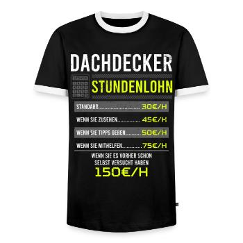 Dachdecker Spruch Arbeitsshirt Kollegen Geschenk - Männer Kontrast-T-Shirt - Schwarz/Weiß - Vorne - AI Model Female 172 light (172cm) & AI Model Male 178 light (178cm)