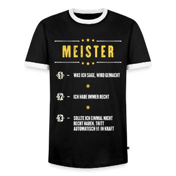 Ich Habe Immer Recht Meister Beruf Paragraphen - Männer Kontrast-T-Shirt - Schwarz/Weiß - Vorne - AI Model Female 172 light (172cm) & AI Model Male 178 light (178cm)