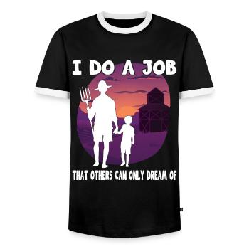 Un travail Bauer dont les autres ne peuvent que rêver d’agriculteur - T-shirt contrasté Homme - noir/blanc - Devant - AI Model Female 172 light (172cm) & AI Model Male 178 light (178cm)