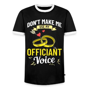Trauungsleiter Eheoffizier Priester Pfarrer Ehe - Männer Kontrast-T-Shirt - Schwarz/Weiß - Vorne - AI Model Female 172 light (172cm) & AI Model Male 178 light (178cm)