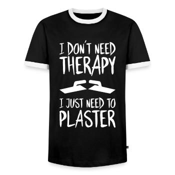 Stuckateur Plasterer Stukkateur Gipser Verputzer - Men's Ringer Shirt - black/white - Front - AI Model Female 172 light (172cm) & AI Model Male 178 light (178cm)