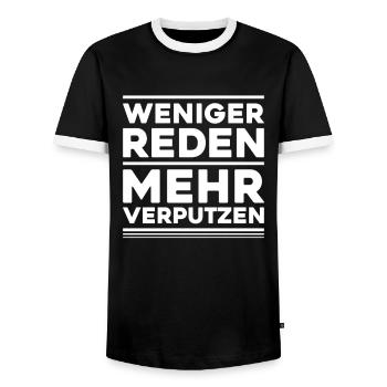 Stuckateur Plasterer Stukkateur Gipser Verputzer - Männer Kontrast-T-Shirt - Schwarz/Weiß - Vorne - AI Model Female 172 light (172cm) & AI Model Male 178 light (178cm)