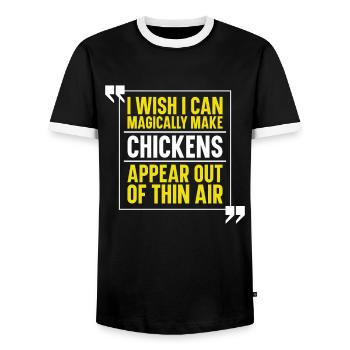 Chicken Farm Farmer Farmer Chicken Farmer - Men's Ringer Shirt - black/white - Front - AI Model Female 172 light (172cm) & AI Model Male 178 light (178cm)