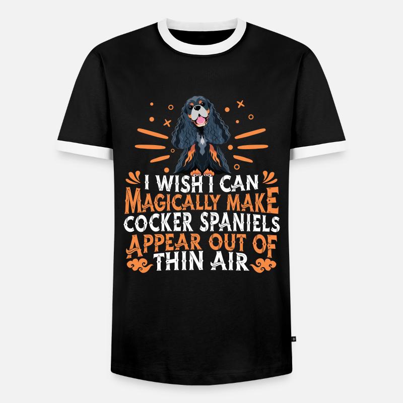 Cocker Spaniel Dog - Men's Ringer Shirt - black/white