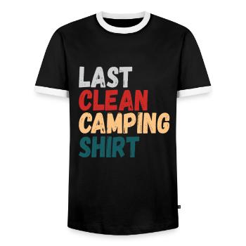 Dernier Camping Propre Chemise Camping Camping-Car Nature - T-shirt contrasté Homme - noir/blanc - Devant - AI Model Female 172 light (172cm) & AI Model Male 178 light (178cm)