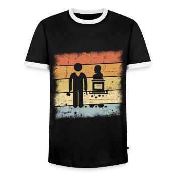 Sculptor Gift - Men's Ringer Shirt - black/white - Front - AI Model Female 172 light (172cm) & AI Model Male 178 light (178cm)