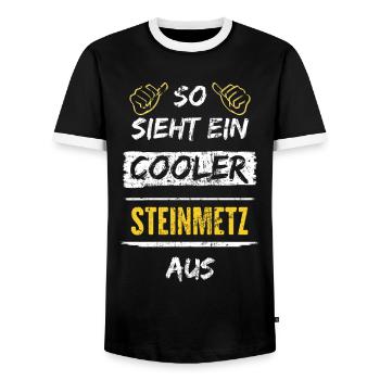 So Sieht Ein Cooler Steinmetz Aus Arbeitsshirt - Männer Kontrast-T-Shirt - Schwarz/Weiß - Vorne - AI Model Female 172 light (172cm) & AI Model Male 178 light (178cm)