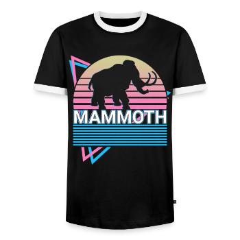 Mammut Elefant Retro Geschenk - Männer Kontrast-T-Shirt - Schwarz/Weiß - Vorne - AI Model Female 172 light (172cm) & AI Model Male 178 light (178cm)