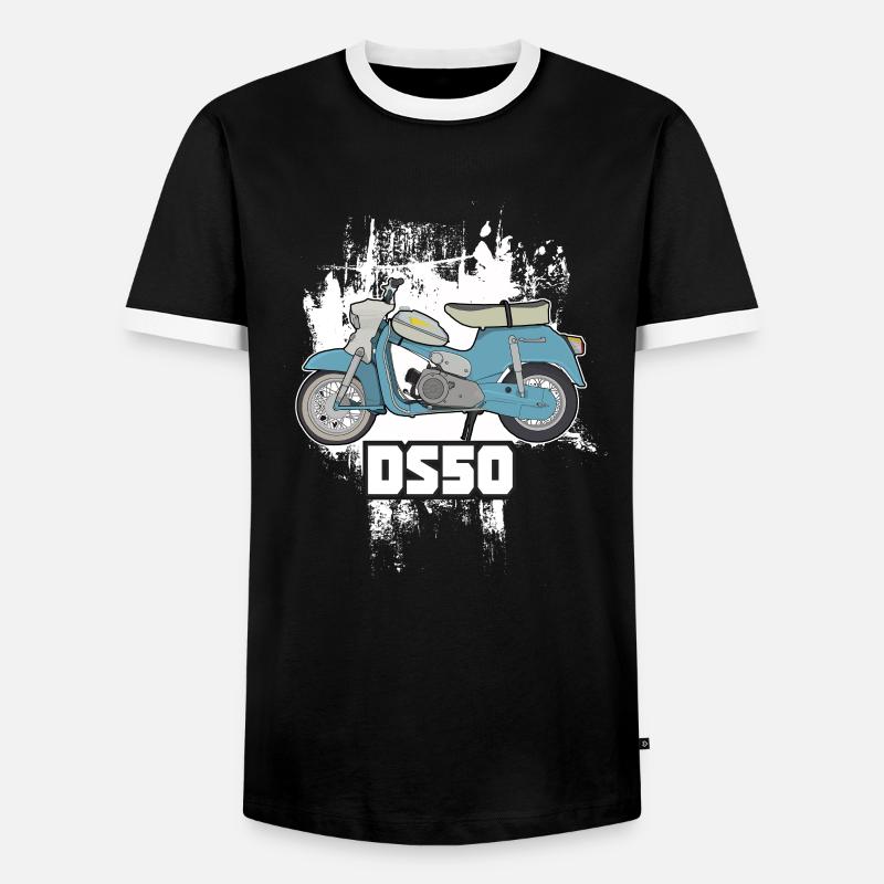 DS50 / Schwalbenfahrer / Ostalgie / Mofa Oldtimer - Men's Ringer Shirt - black/white