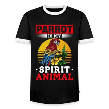 Parrot Bird lover I Parrot est mon - T-shirt contrasté Homme - noir/blanc - Devant - AI Model Female 172 light (172cm) & AI Model Male 178 light (178cm)
