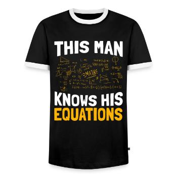 Professeur de mathématiques Mathématicien Professeur de mathématiques Mathématiques - T-shirt contrasté Homme - noir/blanc - Devant - AI Model Female 172 light (172cm) & AI Model Male 178 light (178cm)
