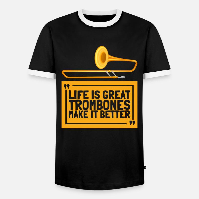 Trombone - Men's Ringer Shirt - black/white