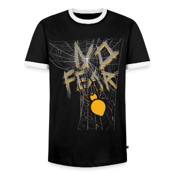 Spider -No Fear - Männer Kontrast-T-Shirt - Schwarz/Weiß - Vorne - AI Model Female 172 light (172cm) & AI Model Male 178 light (178cm)