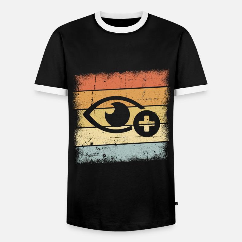 Optiker - Männer Kontrast-T-Shirt - Schwarz/Weiß