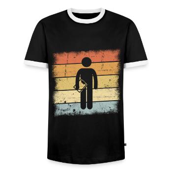 Coach Trainer Retro - Men's Ringer Shirt - black/white - Front - AI Model Female 172 light (172cm) & AI Model Male 178 light (178cm)