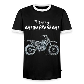 Motorcycle Motorcyclist Biker Biker - Men's Ringer Shirt - black/white - Front - AI Model Female 172 light (172cm) & AI Model Male 178 light (178cm)