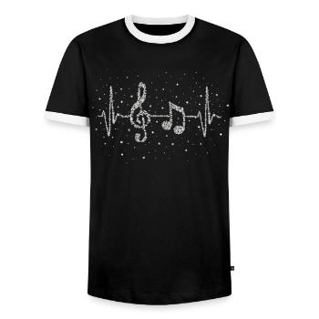 Orchestre du Chœur Des Musiciens Clés de la Partition - T-shirt contrasté Homme - noir/blanc - Devant - AI Model Female 172 light (172cm) & AI Model Male 178 light (178cm)