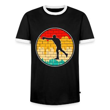 Boxen Retro Logo - Männer Kontrast-T-Shirt - Schwarz/Weiß - Vorne - AI Model Female 172 light (172cm) & AI Model Male 178 light (178cm)