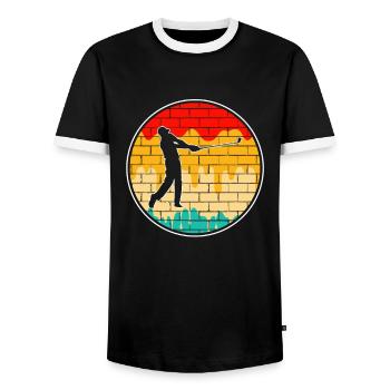 Golf Retro - Männer Kontrast-T-Shirt - Schwarz/Weiß - Vorne - AI Model Female 172 light (172cm) & AI Model Male 178 light (178cm)
