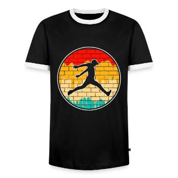 Parkour Retro - Männer Kontrast-T-Shirt - Schwarz/Weiß - Vorne - AI Model Female 172 light (172cm) & AI Model Male 178 light (178cm)