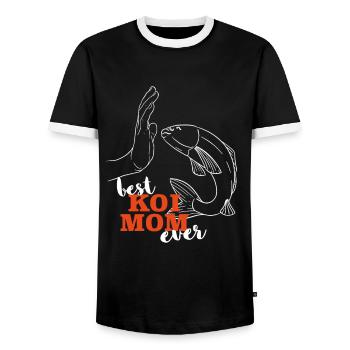 Kois Best Koi Mama ever Koi - Men's Ringer Shirt - black/white - Front - AI Model Female 172 light (172cm) & AI Model Male 178 light (178cm)