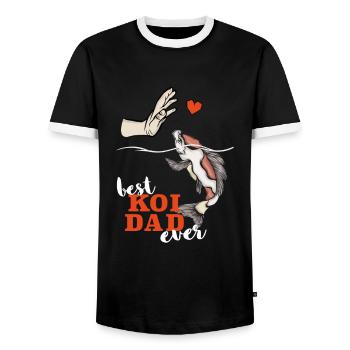 Kois Best Koi Papa ever Koi - Men's Ringer Shirt - black/white - Front - AI Model Female 172 light (172cm) & AI Model Male 178 light (178cm)