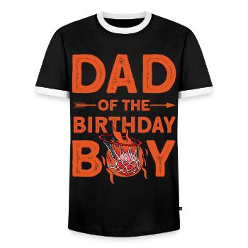 Dad Of The Birthday Boy - Männer Kontrast-T-Shirt - Schwarz/Weiß - Vorne - AI Model Female 172 light (172cm) & AI Model Male 178 light (178cm)