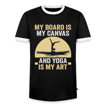 Sup Stand Up Paddle Design Sup Board Paddeln - T-shirt contrasté Homme - noir/blanc - Devant - AI Model Female 172 light (172cm) & AI Model Male 178 light (178cm)